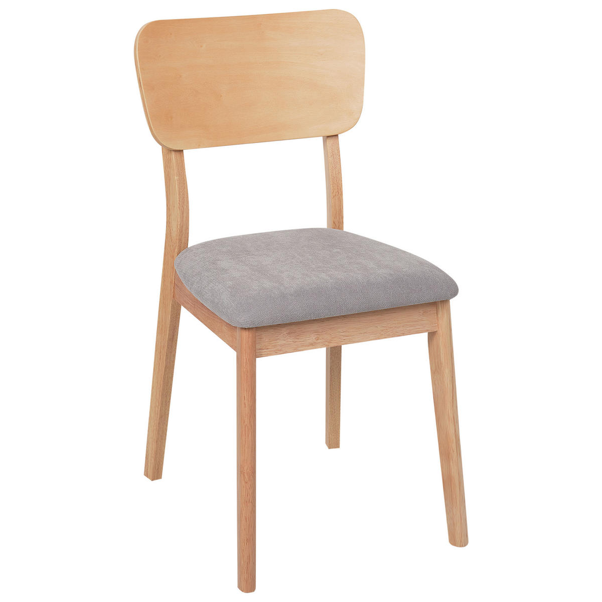 ESSZIMMERSTUHL 2er-Set Heller Holzfarbton Minier - Hellbraun/Grau, Holz (46/85/51cm) - Beliani