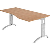 SCHREIBTISCH Serie-F 100/180/74 cm in Nussbaumfarben - Nussbaumfarben, Holzwerkstoff (100/180/74cm) - bümö