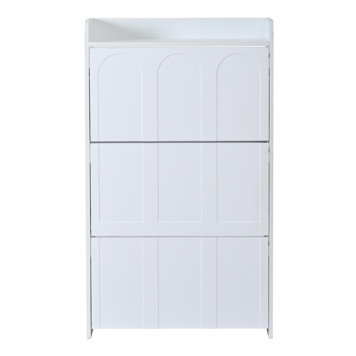 SCHUHSCHRANK 70/25/120 cm mit Klapptüren, Schublade und 6 Fächern aus MDF, Weiß - Weiß, Holzwerkstoff (70/120/25cm) - Redom