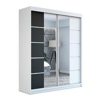 SCHWEBETÜRENSCHRANK 180 cm KOMFORT Farbe:Weiß,schwarz - Schwarz/Weiß, Holzwerkstoff (180/215/59.5cm) - A&J MöbelLand