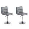 DREHSTUHL 2er Set Lederlook grau - Chromfarben/Grau, Textil/Metall (44/74/49cm) - CLP