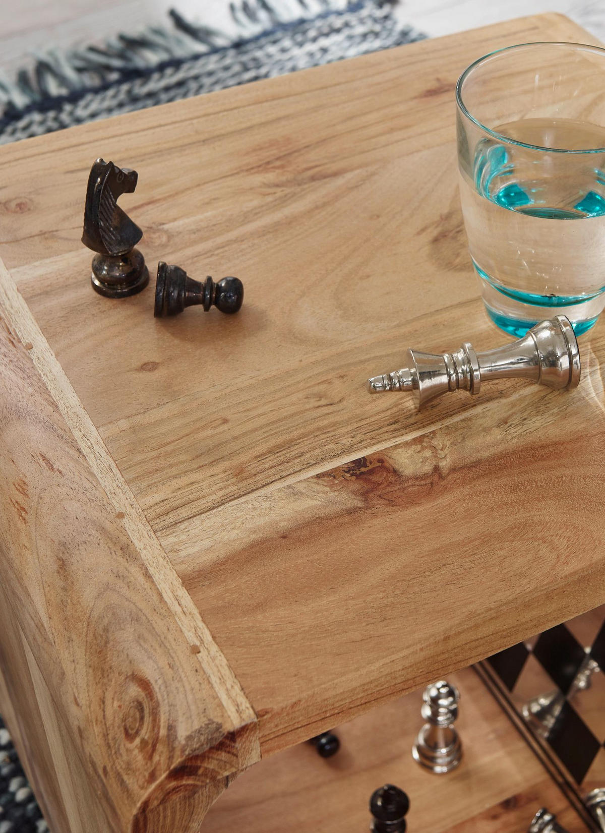 BEISTELLTISCH Set – 2-teilig Akazie Massivholz handgefertigt - Beige/Braun, Holz (36/43/43cm) - KADIMA DESIGN
