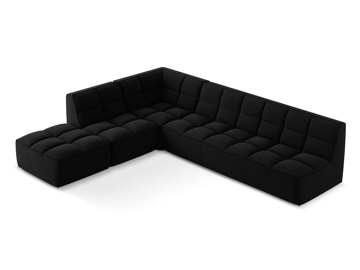 ECKSOFA Beidseitig Samt Stoff Schwarz - Schwarz, Kunststoff/Textil (308/258cm) - Makamii