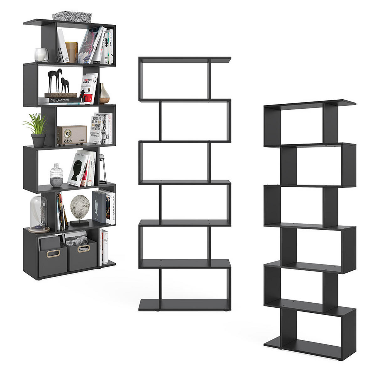RAUMTEILER Levio Schwarz 70 x 192.2 cm - Schwarz, Holzwerkstoff (70/192.2/23.8cm) - Vicco