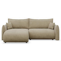 ROHOVÁ SEDAČKA Cushi béžová žinylka - černá/béžová, textil/plast (252/183cm) - Selsey