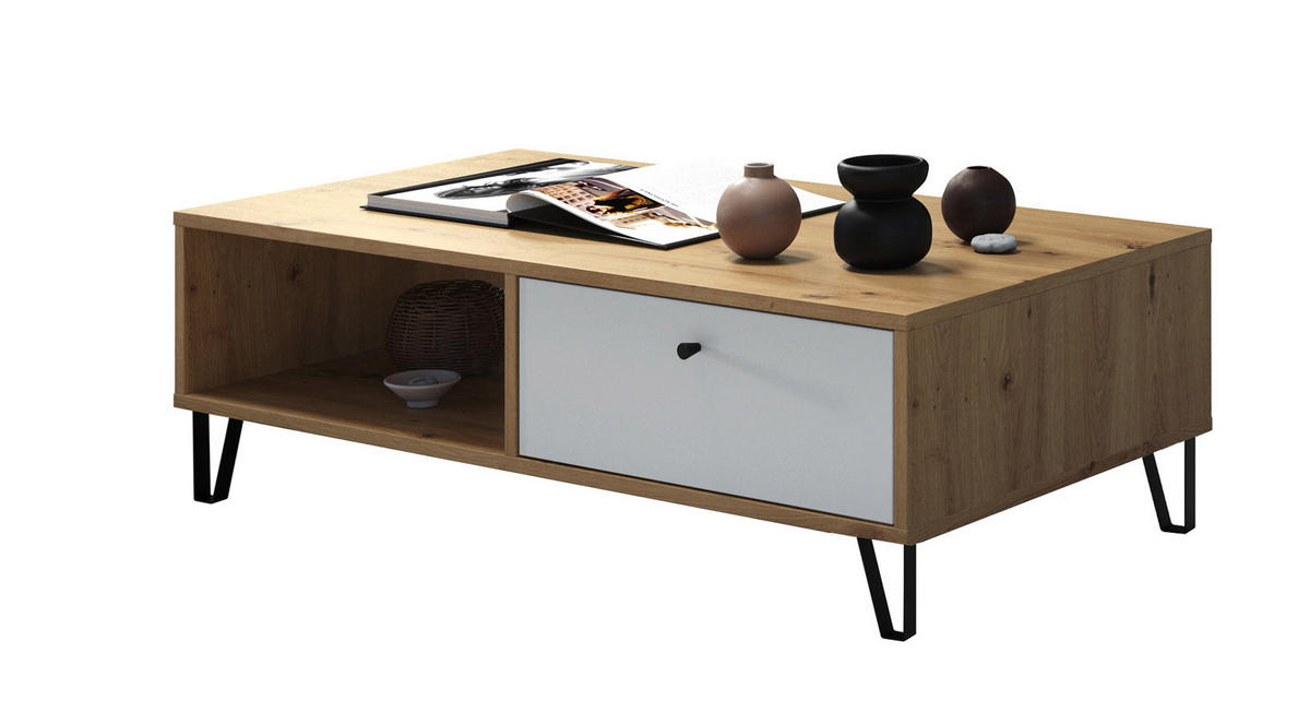 COUCHTISCH Eiche Dekor - Eiche Wotan, Holzwerkstoff (60/120/37cm) - ebuy24