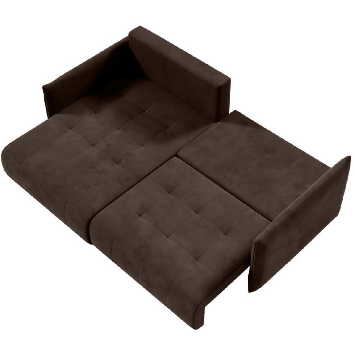 ECKSCHLAFSOFA Henry Mini braun links - Schwarz/Braun, Kunststoff/Textil (221/153cm) - Beautysofa