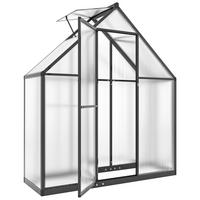 GEWÄCHSHAUS DE-12079 mit verstellbarem Fenster Transparent - Schwarz, Metall (58/195/170cm) - ComfortXL