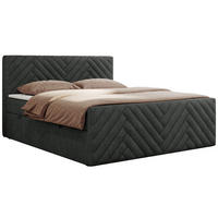 BOXBETT PARIS DUO 140/200 - Dunkelgrau Struktur - H3 - Dunkelgrau, Holz/Textil (140/200cm) - MKS