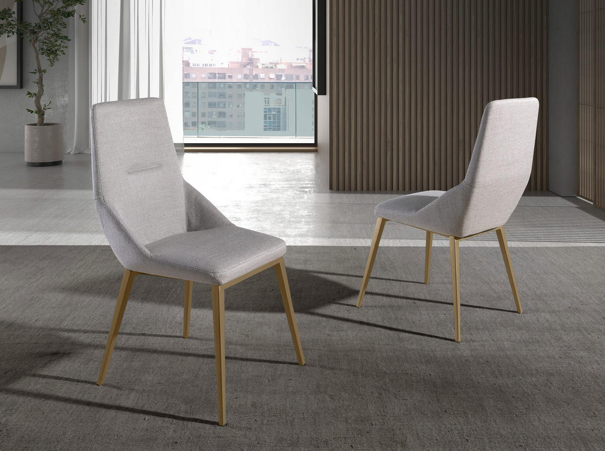 STUHL Hellgrau Gold 48/60/90 cm - Goldfarben/Hellgrau, Textil (48/90/60cm) - ANGEL CERDA