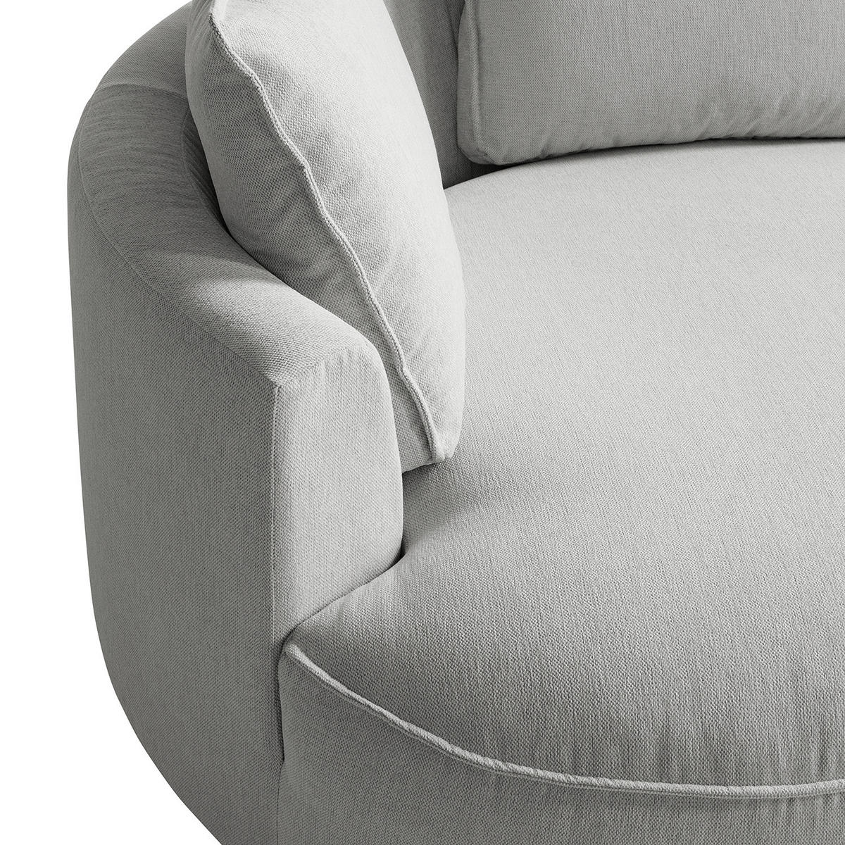 OTTOMANE - modular - Hellgrau/Schwarz, Kunststoff/Textil (126/82/154cm) - home24