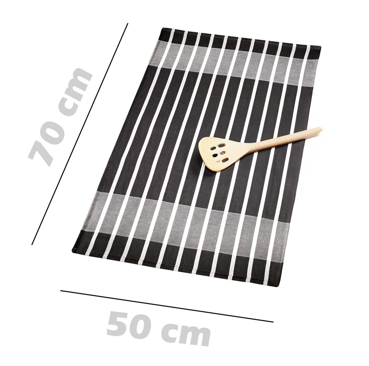 GESCHIRRTÜCHER 50x70 cm, 6er Set, Lüttich Schwarz - Weiß - Schwarz/Weiß, Textil (50/70cm) - Lashuma