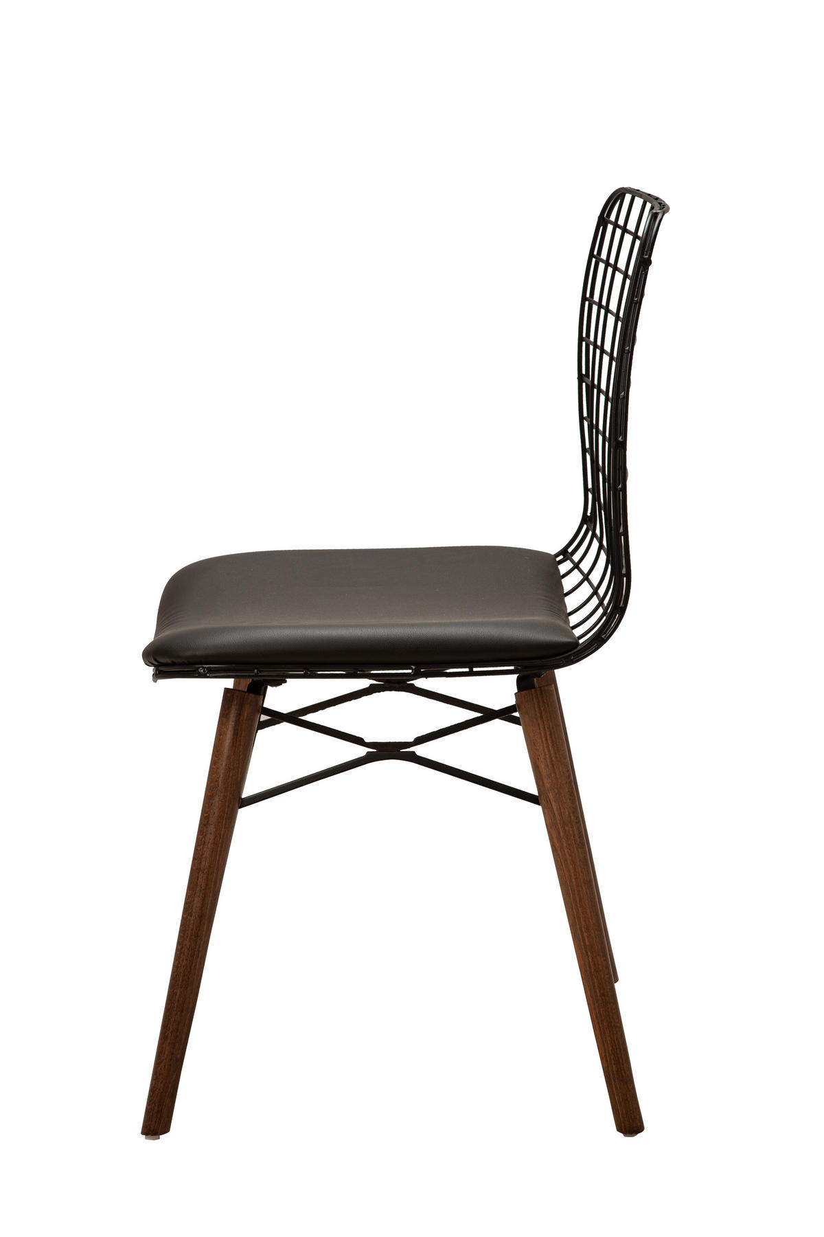 STUHL SHEFFIELD mit Metallgestellt - Schwarz, Leder/Metall (43/78/46cm) - Stuhlmann