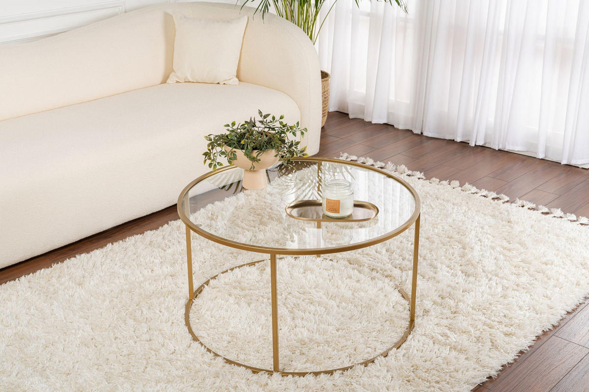COUCHTISCH aurum Gold - Goldfarben, Holz (80/80/43cm) - Habitat Garten