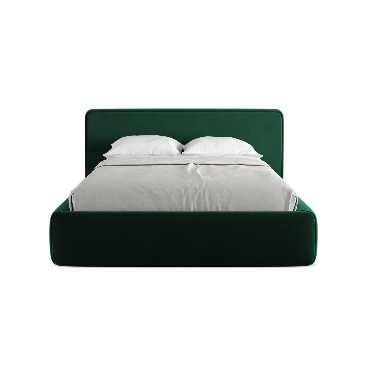 POLSTERBETT mit Bettkasten und Lattenrost 180x225 Grün - Dunkelgrün/Schwarz, Kunststoff/Textil (140/200cm) - LaMiaSofa