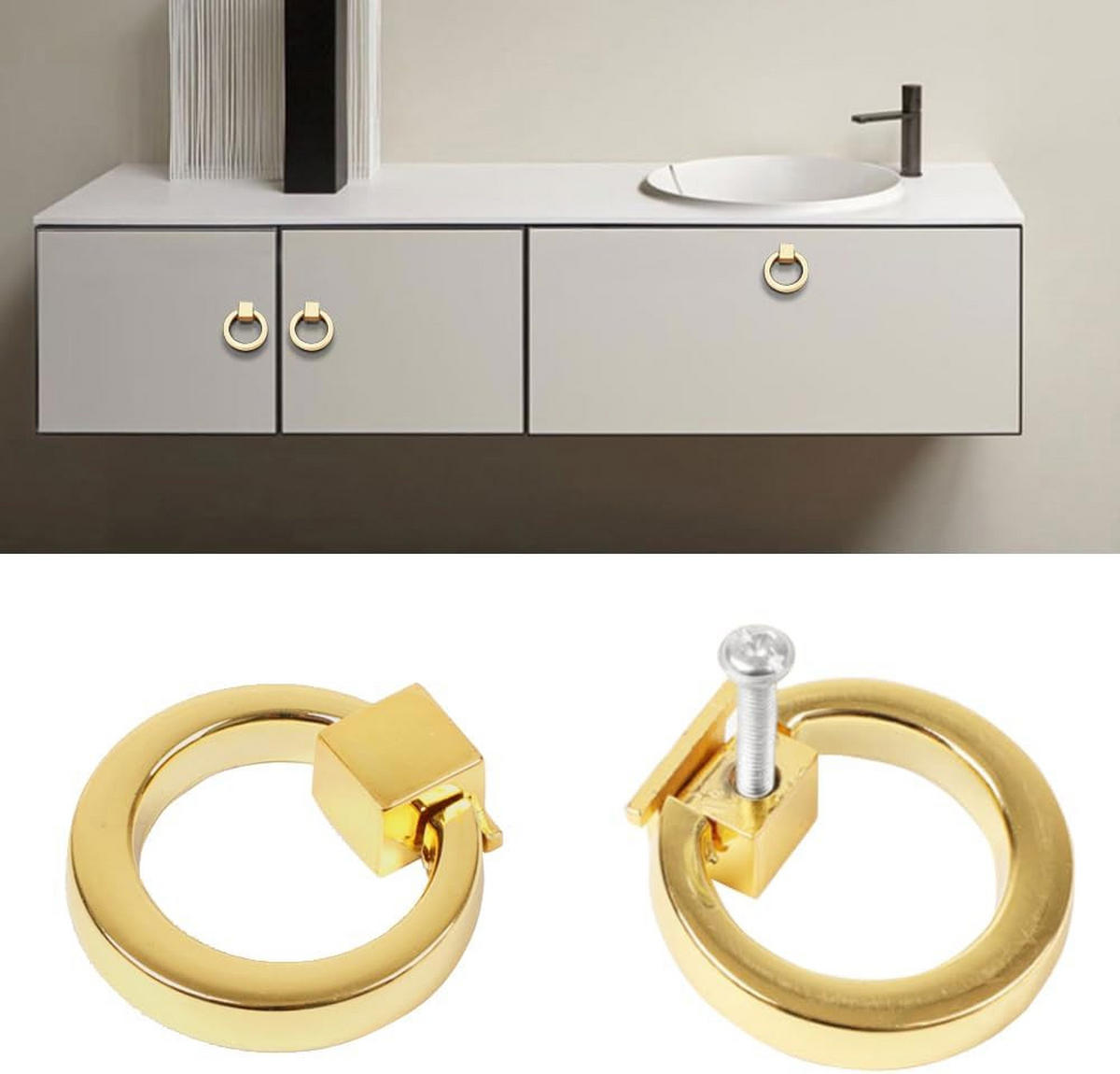 MÖBELGRIFF 1er-Set - Goldfarben, Metall (4/1/4.6cm)