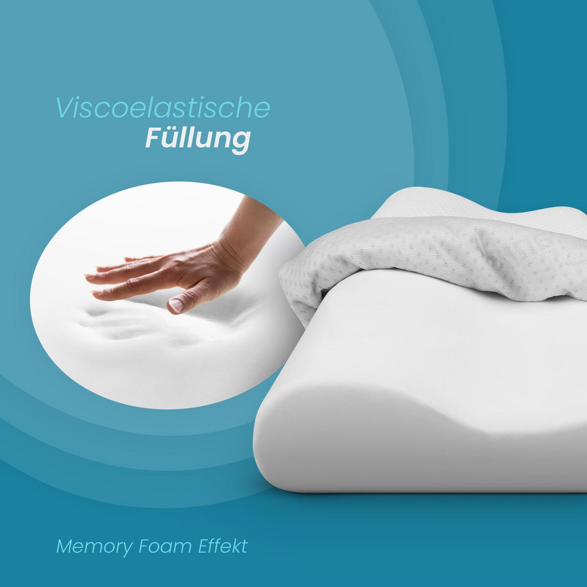 VISCOELASTISCHE Nackenkissen - Silver Protect 30x60 cm - Nackenstützkissen - Weiß, Textil (30/60cm) - Bestlivings