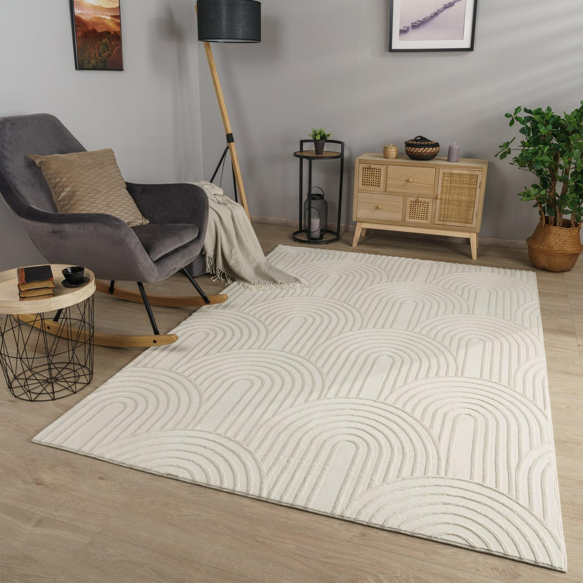 FLACHWEBETEPPICH Boho Creme 80 x 150 cm - Creme, Kunststoff (80/150cm) - TT Home