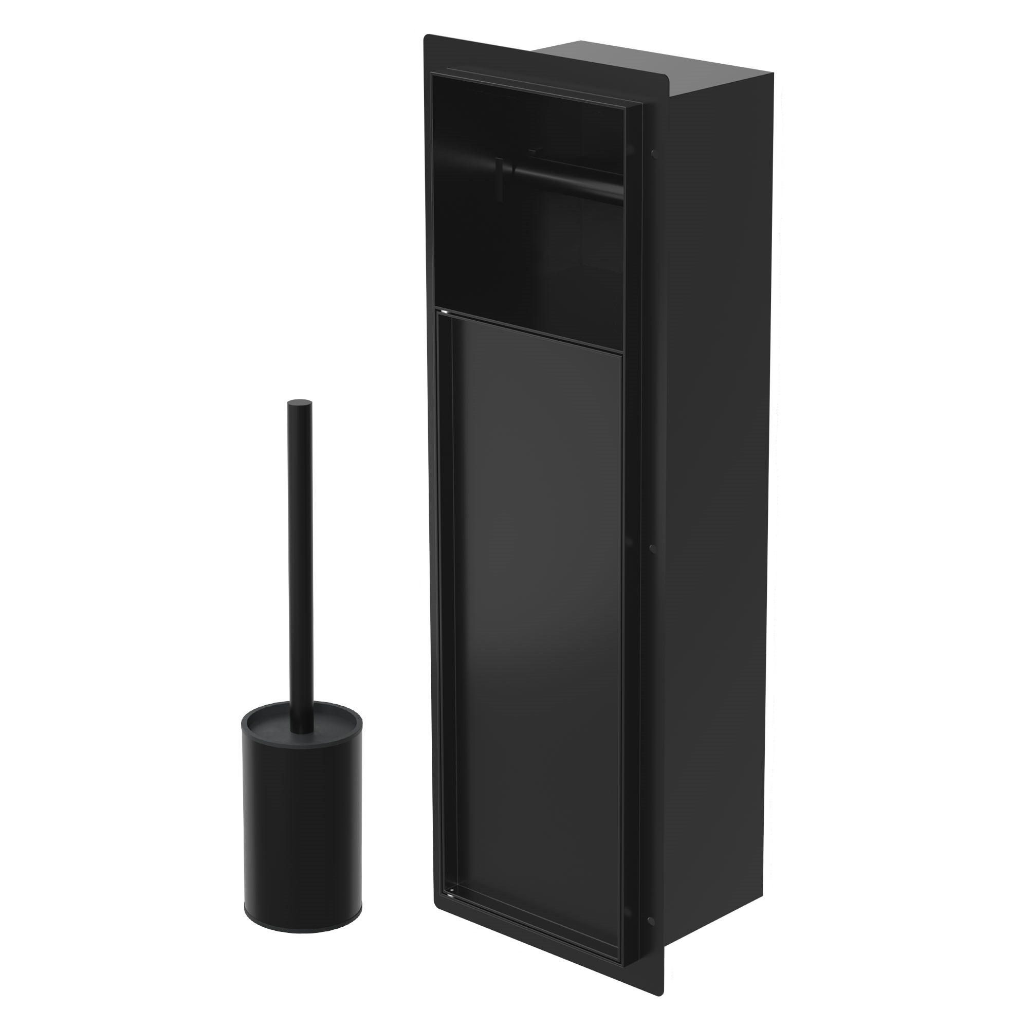 LuxeBath ZÁVĚSNÝ SKŘÍŇOVÝ MODUL WC z nerezové oceli, matná černá, 60x20x14 cm