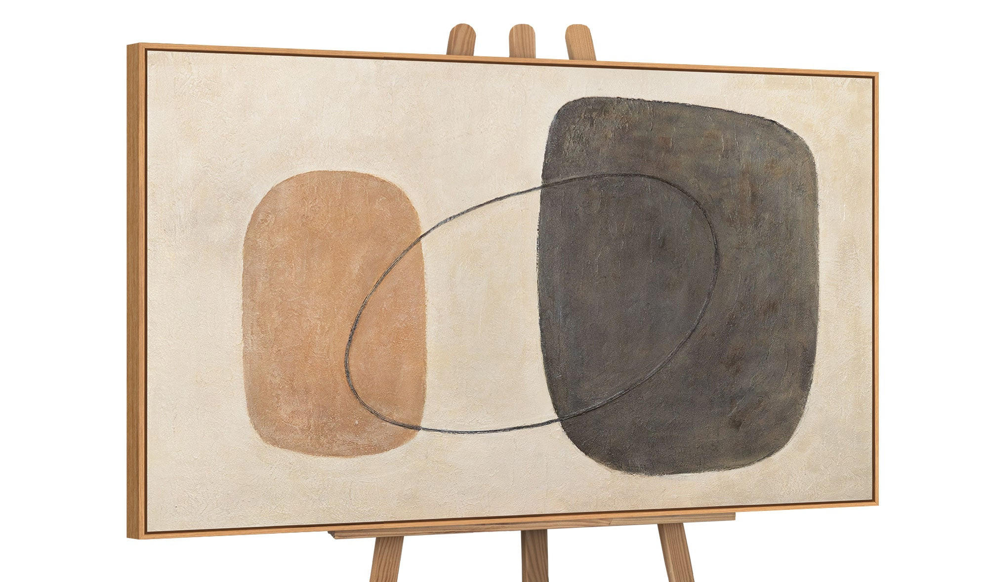 GEMÄLDE Ausgewogenheit der Kontraste Schattenfugenrahmen Eichefarben 120x80 cm - Eichefarben, Holz (120/80cm) - YS-art gallery