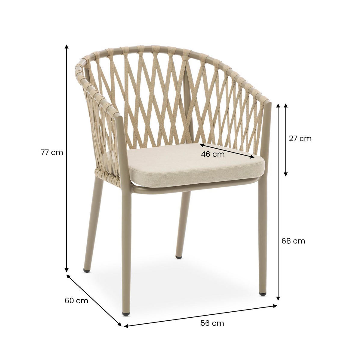 GARTENMÖBEL SET SUNNY - Braun, Metall - IDIMEX