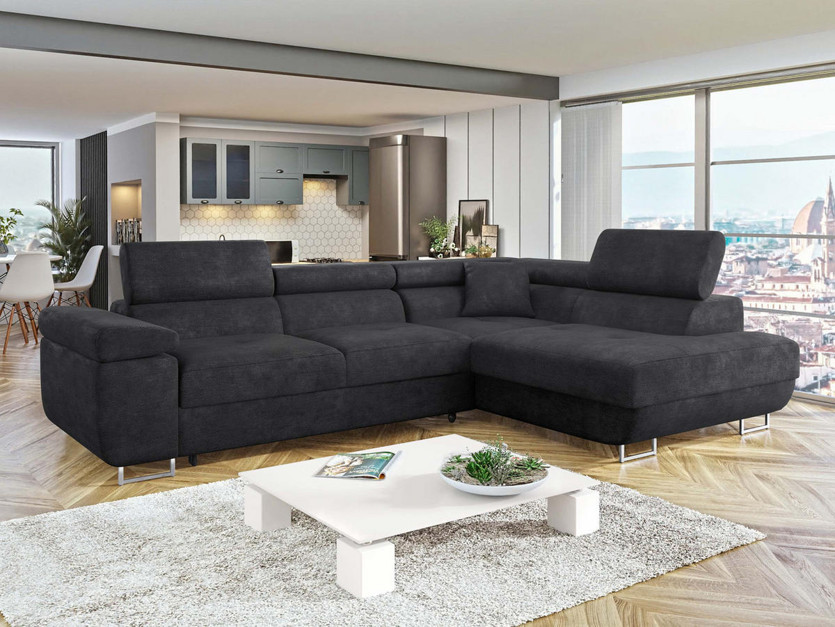 ECKSOFA Torezio, Seite: Rechts - Anthrazit, Holz/Textil (274/203cm) - MIRJAN24