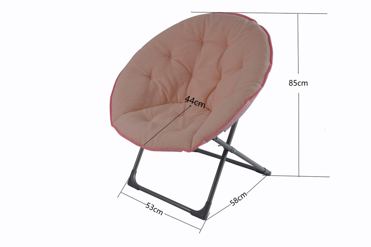 KLAPPBARER Moon Chair Stoffbezug, Metallgestell bis 110 kg 58/53/85 cm Rose - Rosa, Textil (53/85/58cm) - Redom