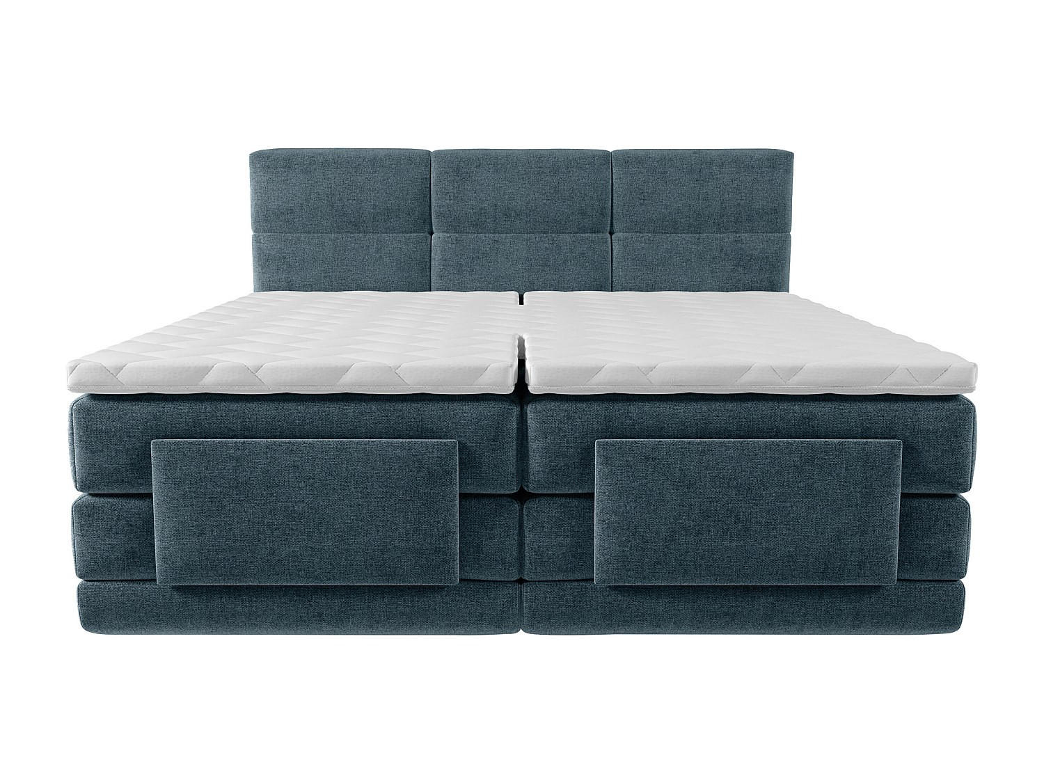 BOXSPRINGBETT - 2 Personen - stoff - blau Lodi - Blau, Textil (90/200cm) - Vente-Unique