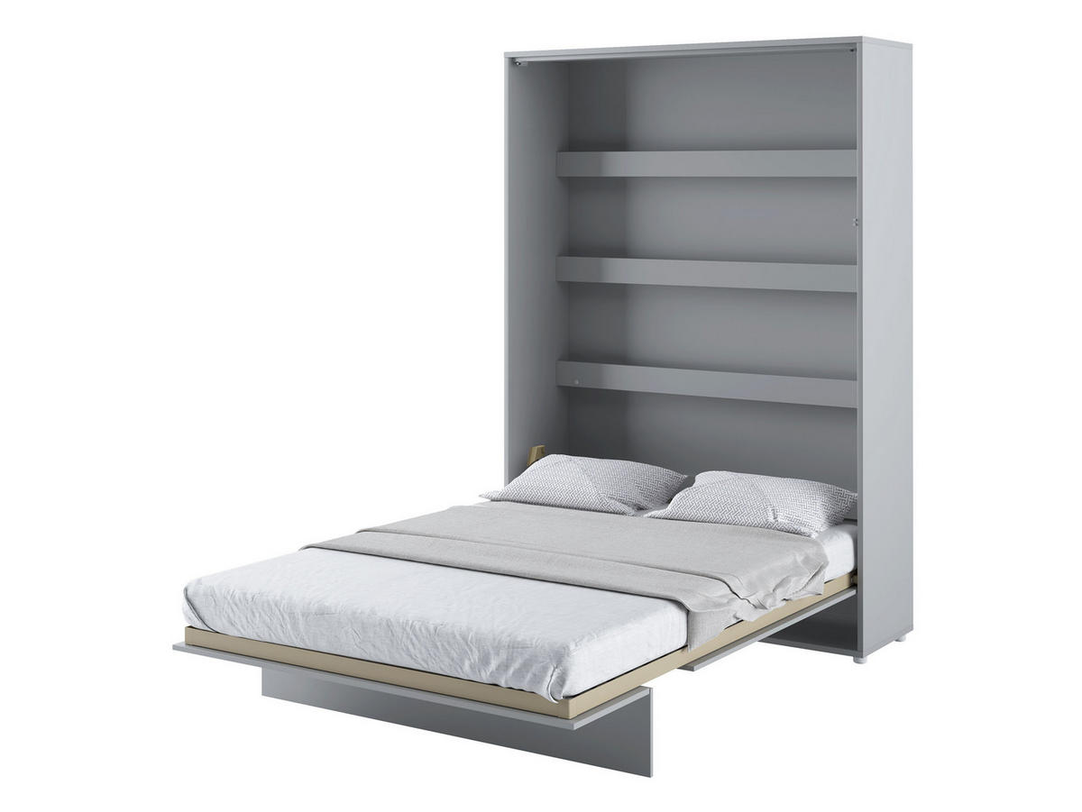 SCHRANKBETT Bed-Concept BC-01 140x200 mit zwei LED-Lampe - Grau, Holz/Holzwerkstoff (140/200cm) - MIRJAN24
