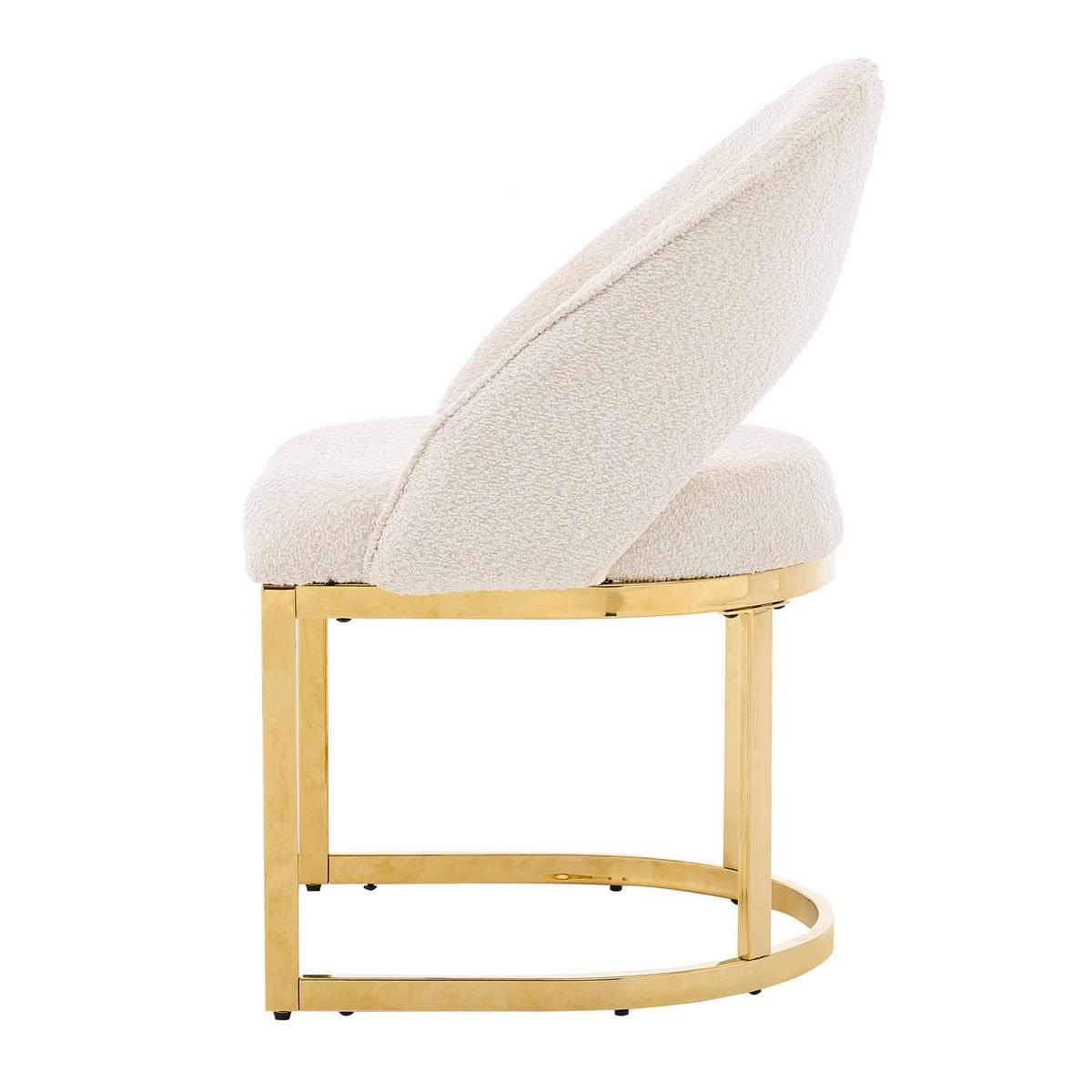 ESSZIMMERSTÜHLE 2er-Set Bouclé Gold Metall Beige - Beige/Goldfarben, Textil (59/80/56cm) - FLIEKS