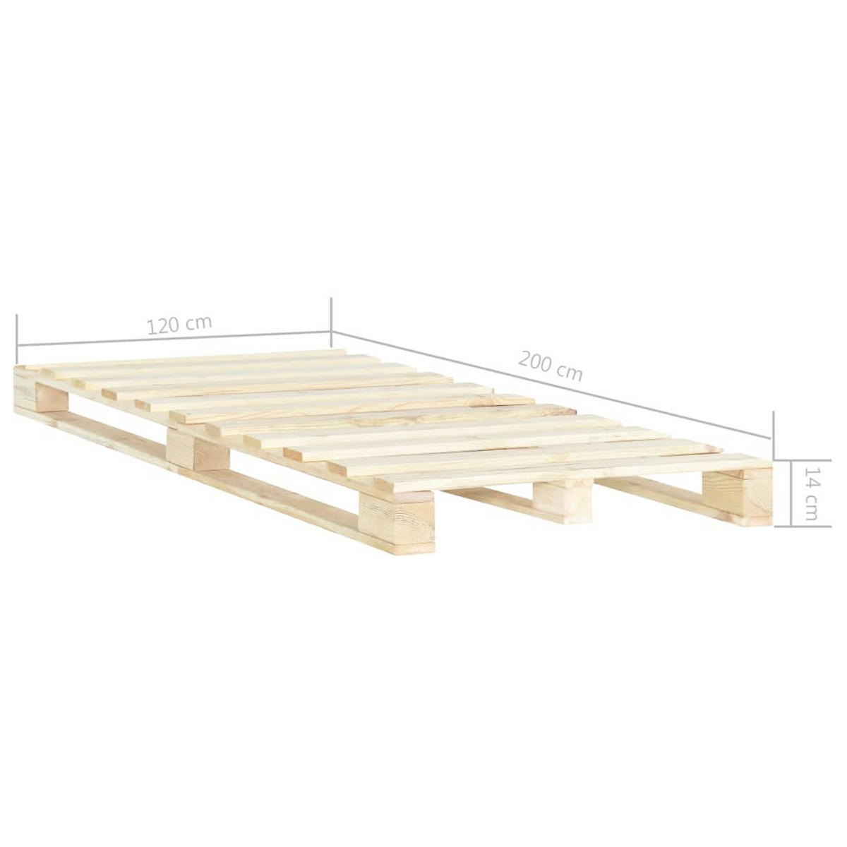 PALETTENBETT MASSIVHOLZ KIEFER 120×200 CM - Braun, Holz - vidaXL