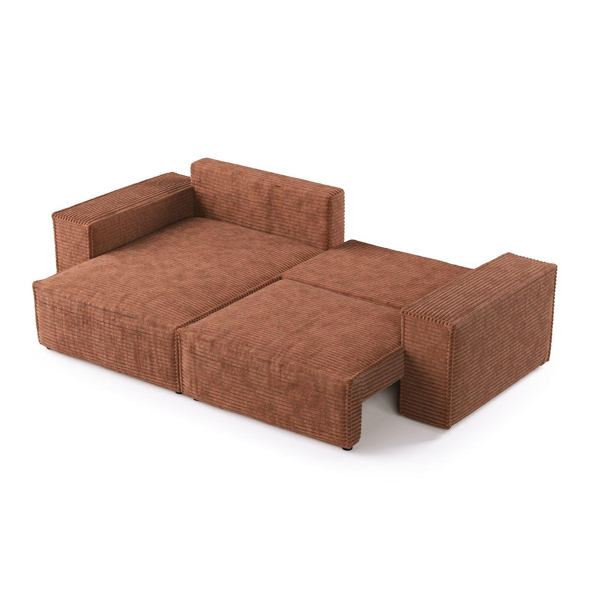 ROHOVÁ SEDAČKA SENSO, textil, Měděná - černá/měděná, dřevo/kompozitní dřevo (255/148cm) - AltaBeds