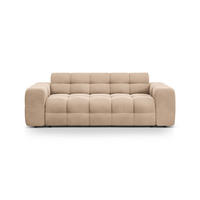 SOFA Kendal aus Samt mandelbeige 3 Sitzplätze - Beige, Textil (103/79/222cm) - Micadoni