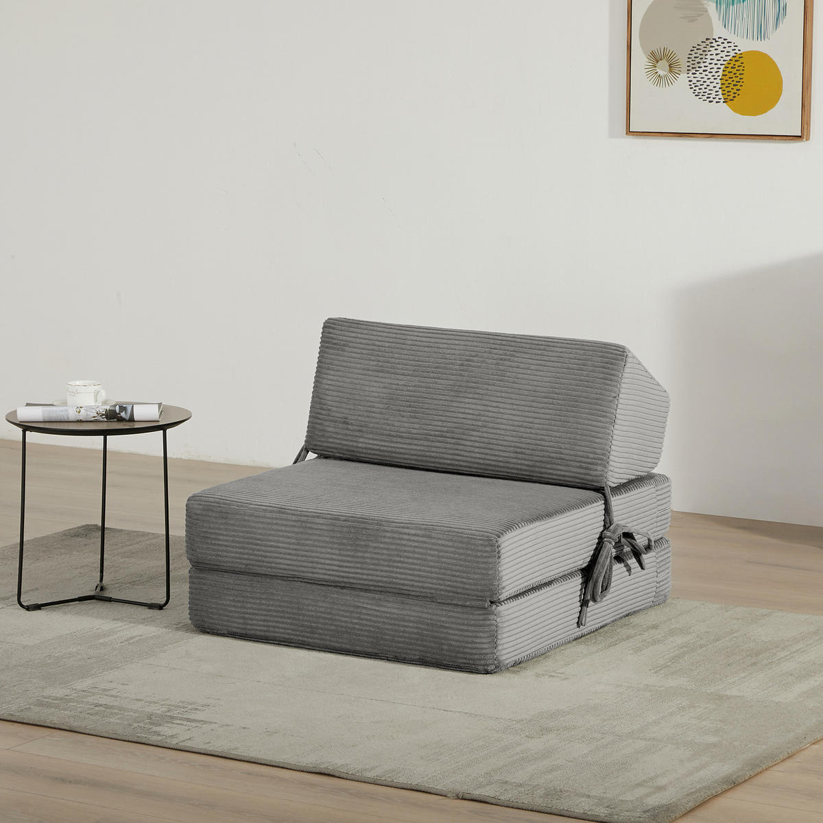 SCHLAFSESSEL - Cordstoff - Grau, Textil (74/56/80cm) - home24