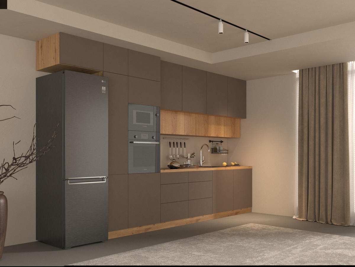 KÜCHENZEILE 400 - Langen KL4-M400 in Beige / Artisan Eiche - Beige/Eiche Artisan, Holz (400/248/58cm)