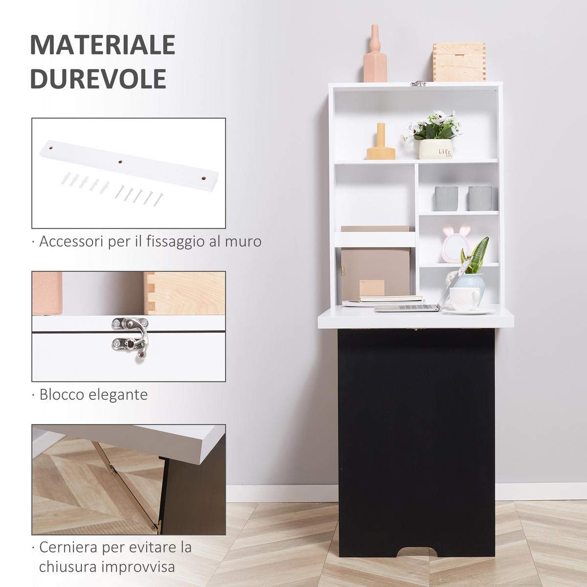 BÜROTISCH Schwarzweiß 1 Stück - Multicolor, Holzwerkstoff (137/55/60cm) - GiPP
