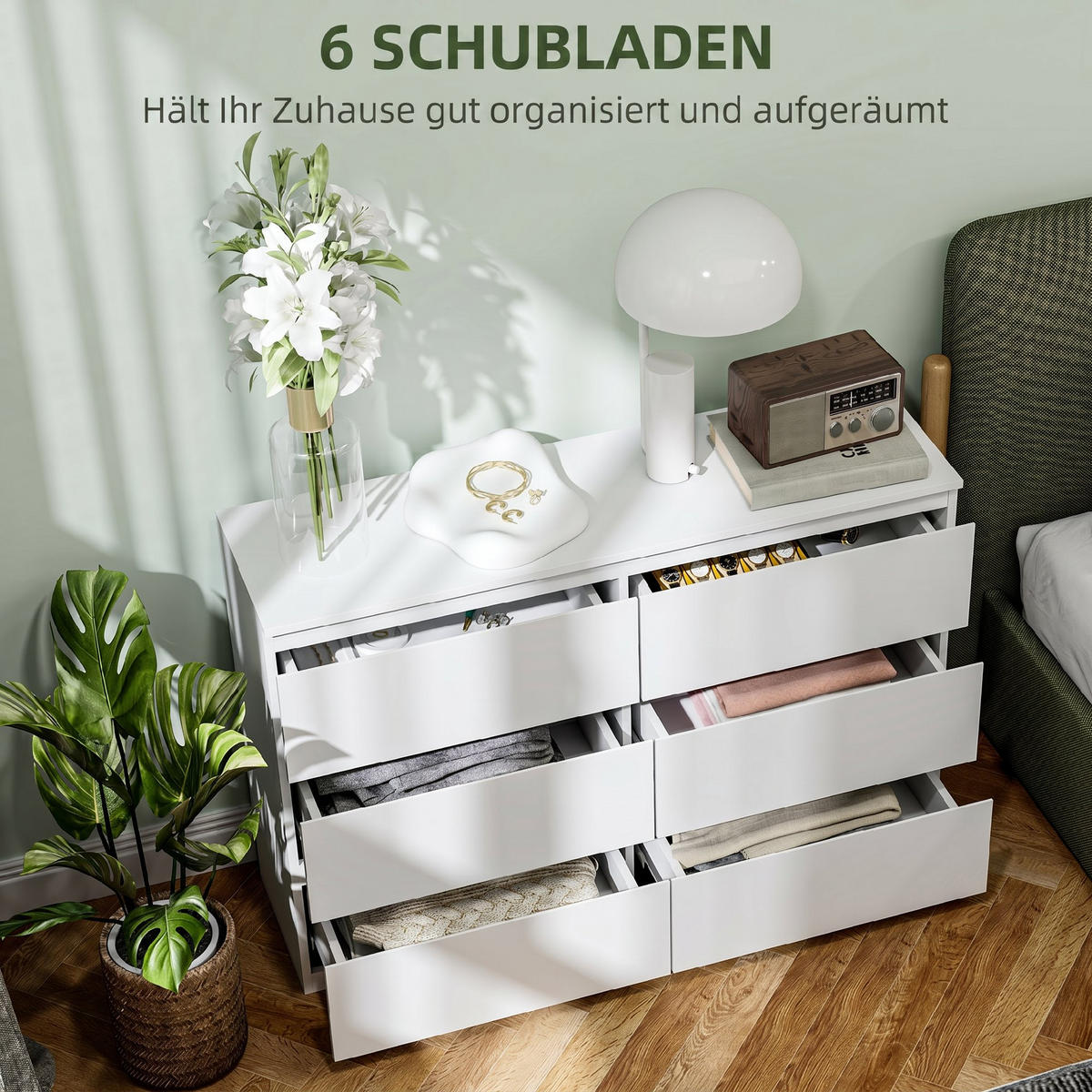 NACHTTISCH Weiß 34.0/112.0/75.0cm - Weiß, Holzwerkstoff (112/75/34cm)