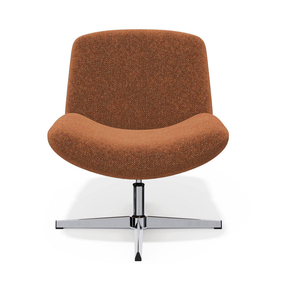 DREHSESSEL ABY Strukturierter Samt Terrakotta 66cm - Dunkelorange/Terracotta, Textil (66/81/74cm) - Premium Interiors