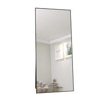 STANDSPIEGEL 180x80 cm – Freistehend & Wandmontage, Aluminiumlegierung Schwarzer - Schwarz, Glas/Metall (80/180/180cm)