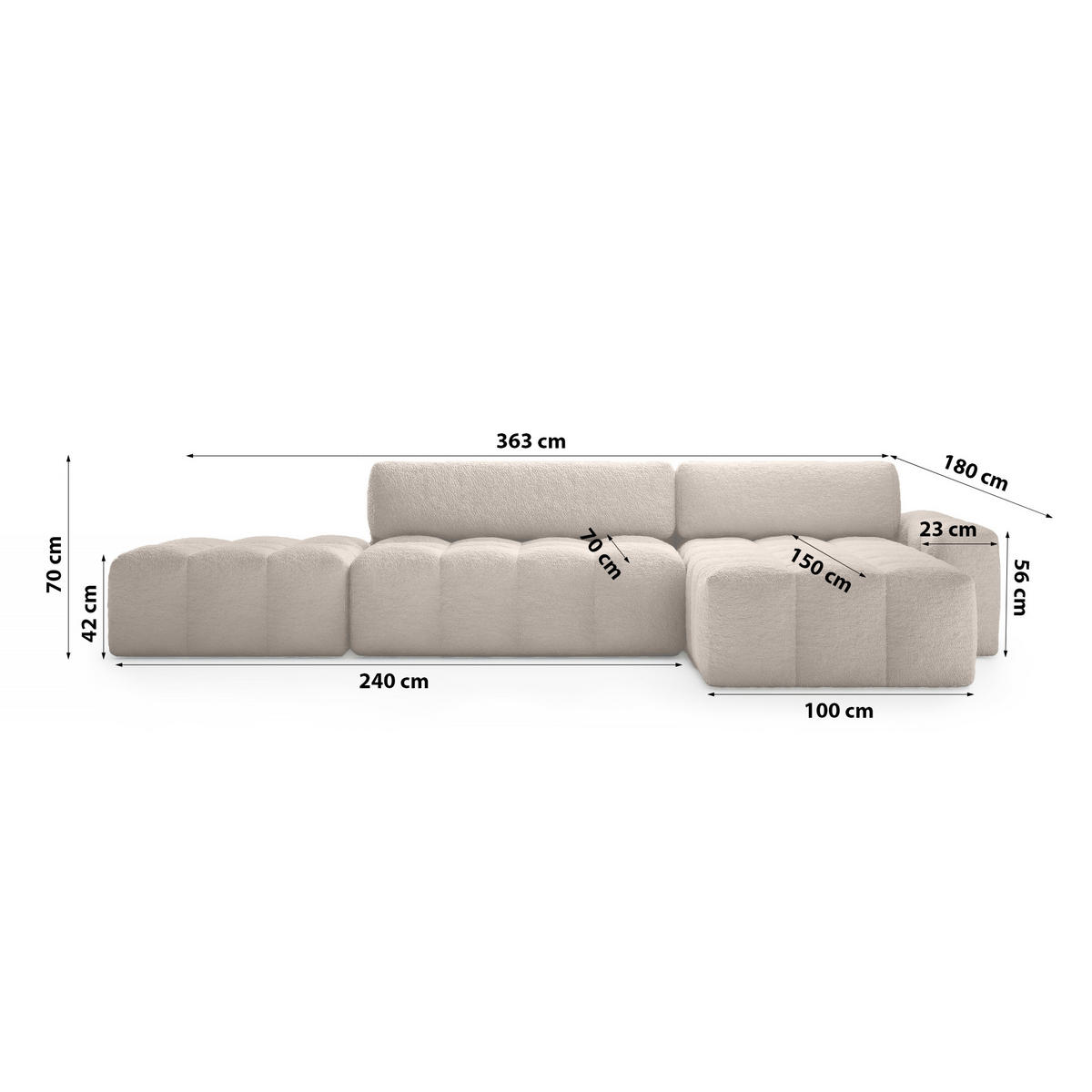 ECKSOFA mit Schlaffunktion Liptitz La, Brown - Braun, Textil (100/363cm) - Fedve