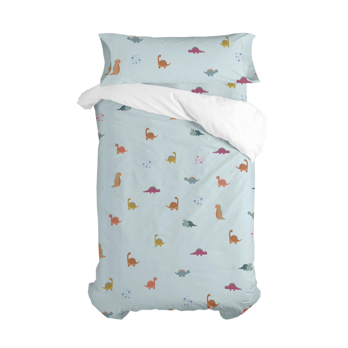 BETTBEZUG 2er-Set teiliges mini dinosaur 135/140x200 cm (standardgrösse) mehrfarbig - Multicolor, Textil (140/200cm) - Happy Friday