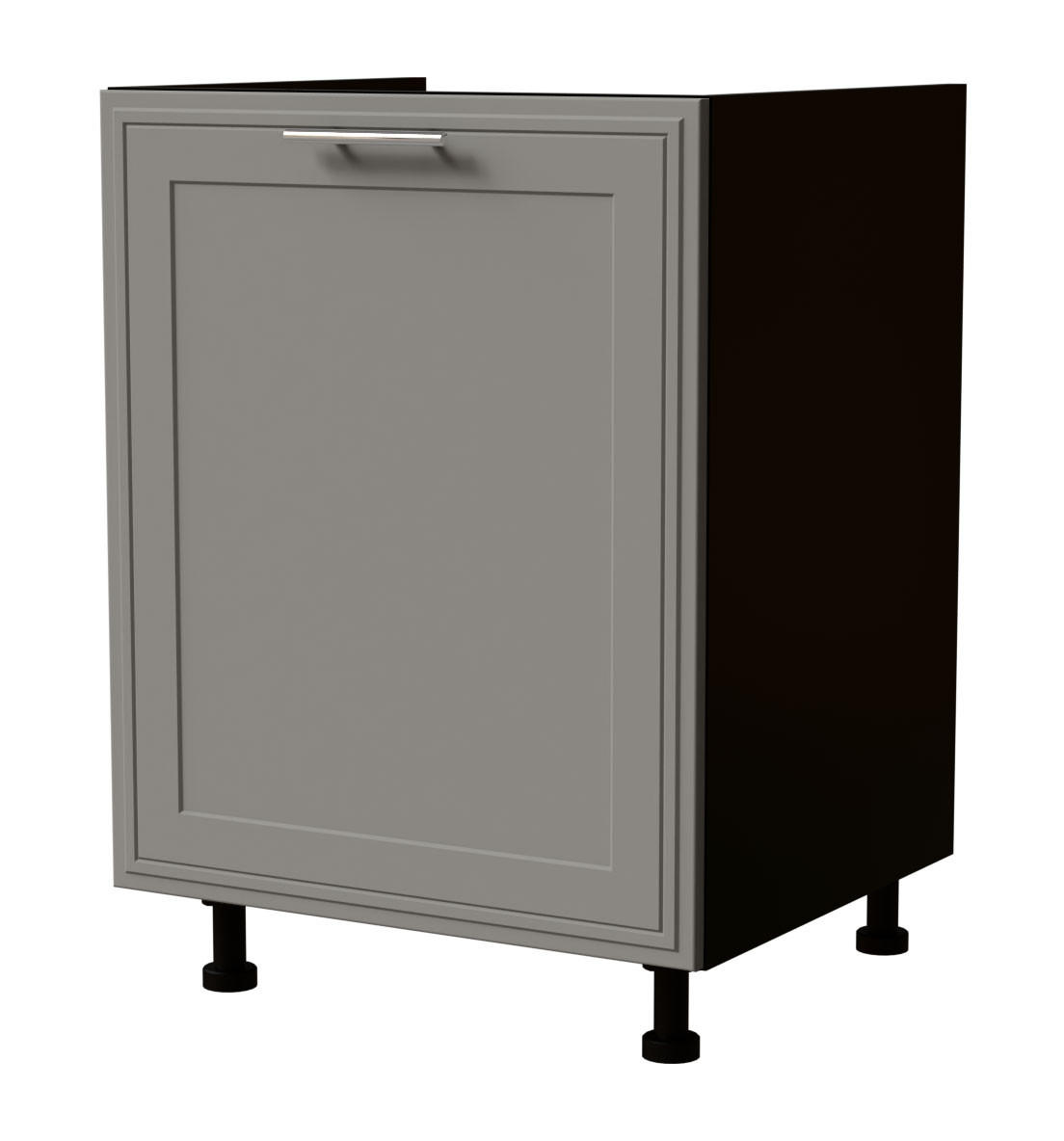 SPÜLENUNTERSCHRANK Salo D1ZA/60 Schwarz / Dust Grey Matt 60 / 50 / 82cm - HETTICH Vollauszug - Schwarz/Grau, Holz/Holzwerkstoff (60/82/50cm) - Feldmann-Wohnen