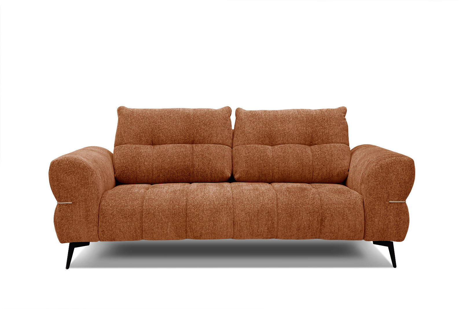 SOFA SALVINI 3-Sitzer, dunkelorange - Dunkelorange/Schwarz, Holzwerkstoff/Textil (176/88/99cm) - Courtois Laville