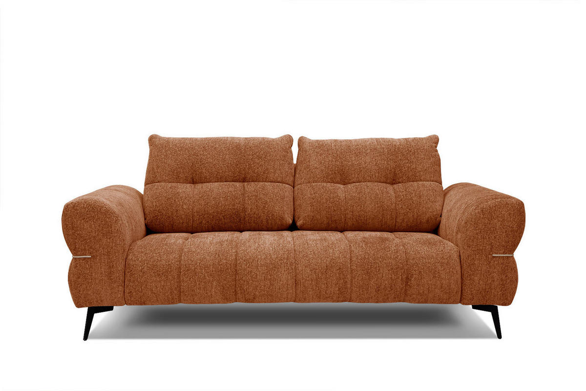 SOFA SALVINI 3-Sitzer, dunkelorange - Dunkelorange/Schwarz, Holzwerkstoff/Textil (176/88/99cm) - Courtois Laville
