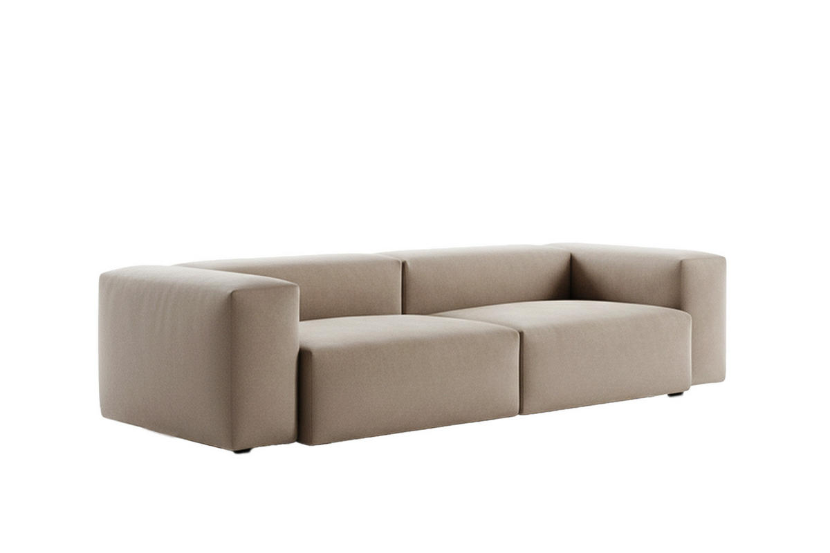 SOFA CELESTE Anthrazit Lederfaserstoff - Anthrazit/Schwarz, Leder/Kunststoff (302/72/114cm) - KAWOLA