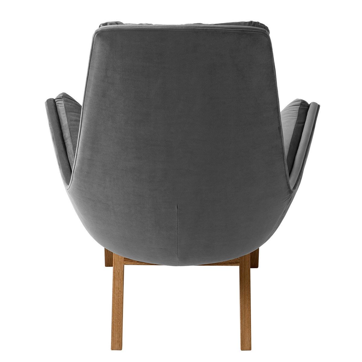 SESSEL mit Holzfüßen - Eichefarben/Grau, Eichenholz/Textil (83/95/97cm) - home24