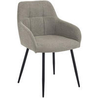 ESSZIMMERSTUHL Stoff Taupe - Taupe/Schwarz, Textil/Metall (57/85/60cm) - CLP