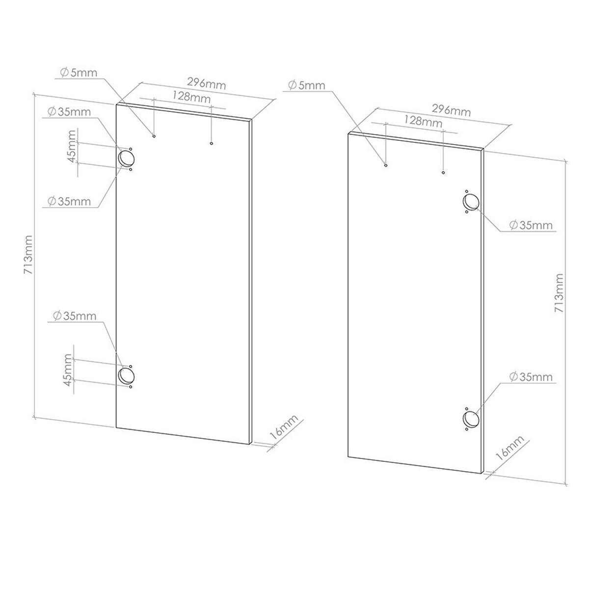 KÜCHENFRONT R-Line Weiß Landhaus 59.2 x 71.3 cm Möbelfront für den Unterschrank - Weiß, Holzwerkstoff (59.2/71.3/1.6cm) - Vicco