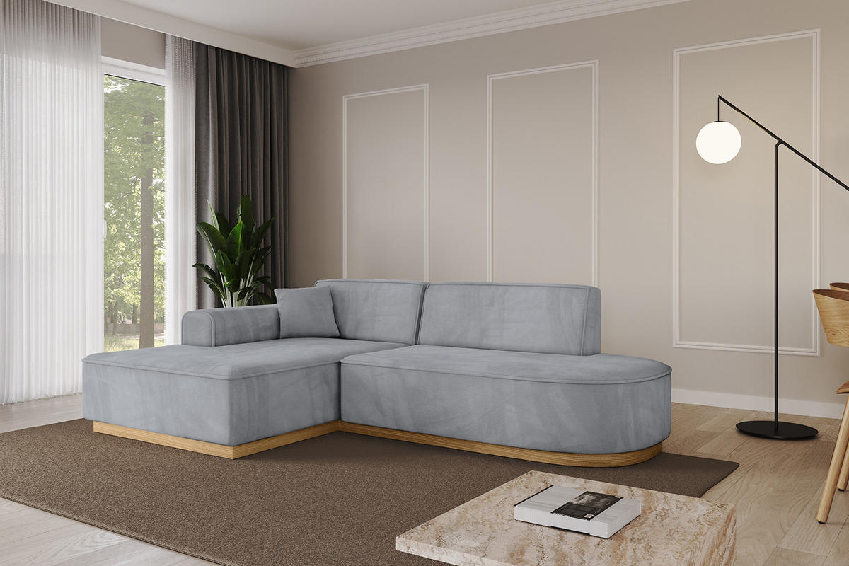 ECKSOFA Ottomane Links IREA-L1-v2 - 232x165x80 cm Grau - Titanfarben, Holzwerkstoff/Textil (232/165cm) - ALTDECOR