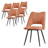 ESSZIMMERSTÜHLE 6ER-SET Orange Stoffbezug - Schwarz/Orange, Textil/Metall (57/89/53cm) - ML-DESIGN